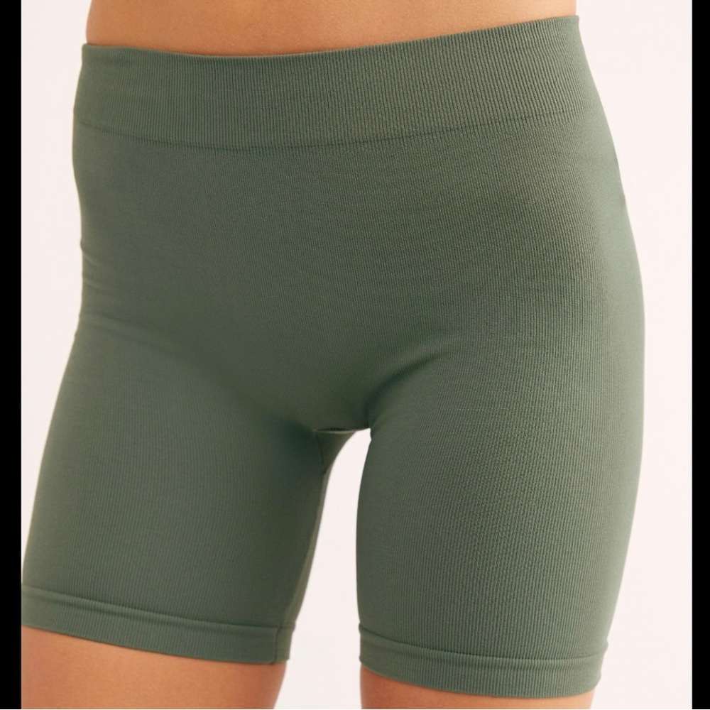 NWT Free People Intimately army green seamless rib biker short